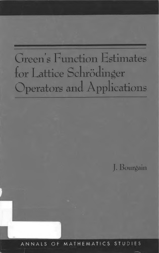 ﻿برآورد عملکرد Green برای اپراتورها و برنامه های کاربردی Lattice Schrodinger