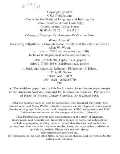 تعهدات ناخوشایند: مقاله هایی برای عقل ، واقعیت و اخلاق اعتقاد