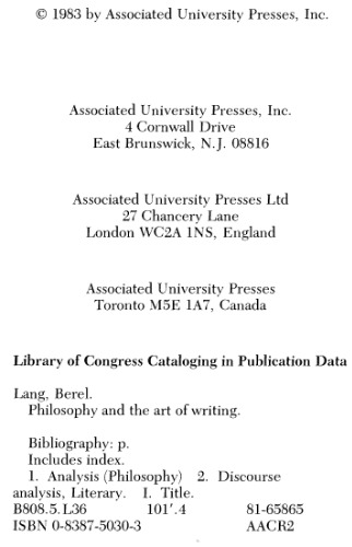 فلسفه و هنر نوشتن