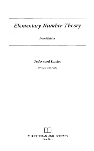 ﻿نظریه اعداد ابتدایی (مجموعه کتابهای علوم ریاضی)