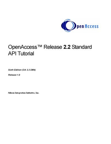OpenAccess ™ نسخه 2.2 آموزش استاندارد API