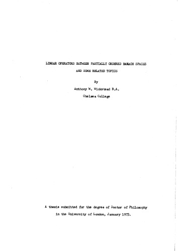 ﻿عملگرهای خطی بین فضاهای Banach تا حدی مرتب شده و برخی موضوعات مرتبط