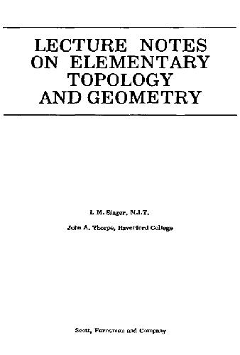 یادداشت های سخنرانی در مورد توپولوژی و هندسه ابتدایی