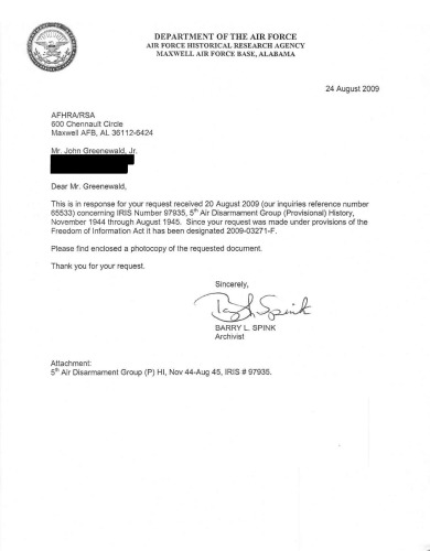 ﻿تاریخچه پنجمین گروه خلع سلاح هوایی (موقت) 1944