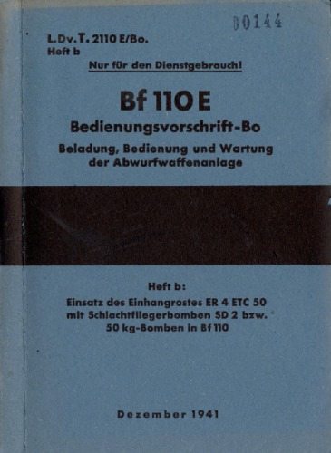 ﻿دستورالعمل های عملیاتی Bf 110 E Bo.Heft 2
