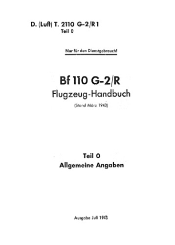 MesserschmittBf 110 G-2 / R.Airplane - Manual.Part 0 - اطلاعات عمومی
