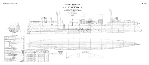 نقشه کشتی های نیروی دریایی فرانسه - LE D IBERVILLE 1893