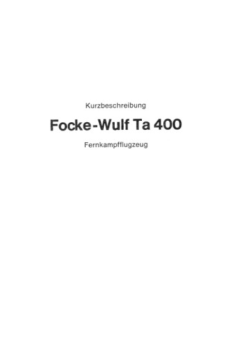 شرح مختصری از هواپیمای Focke-WulfTa 400 می باشد