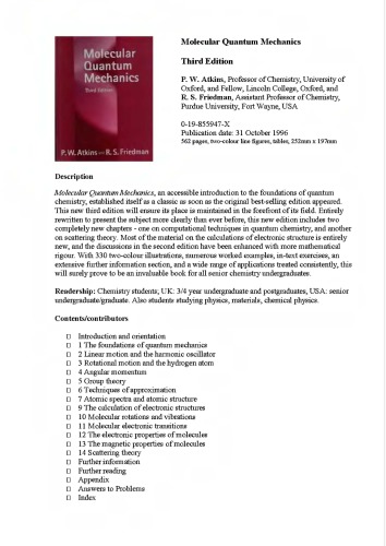 مکانیک کوانتومی مولکولی