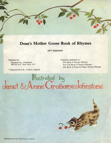 ﻿Deans Mother Goose Book of Rhymes