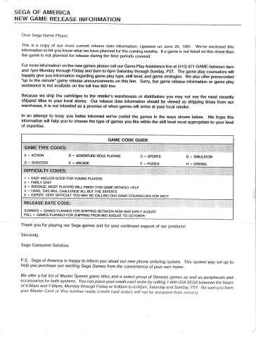 Sega of America - اطلاعات انتشار بازی جدید