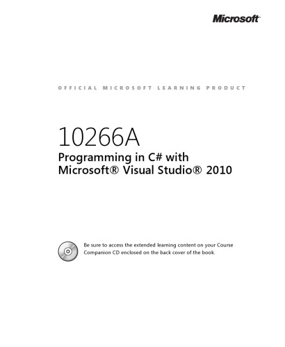 ﻿برنامه نویسی در سی شارپ با Microsoft® Visual Studio® 2010. راهنمای دانشجو