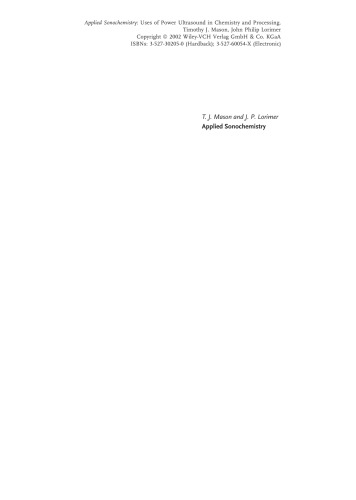 سونو شیمیایی کاربردی استفاده از سونوگرافی قدرت در شیمی و پردازش