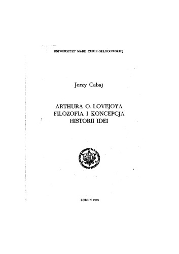 ﻿فلسفه و مفهوم آرتور او. لاوجوی از تاریخ ایده ها
