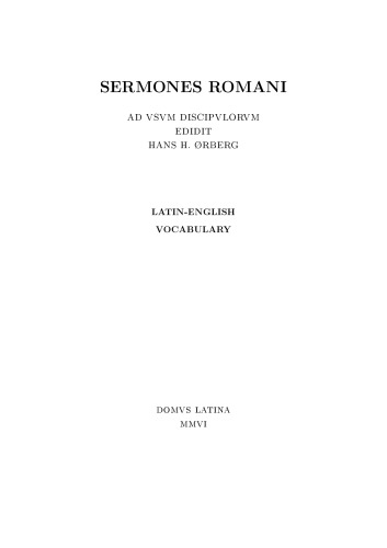 Sermones Romani: واژگان انگلیسی-لاتین
