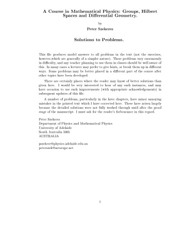 راه حل های مسائل دوره ای در فیزیک ریاضی مدرن. گروه ها، فضای هیلبرت و هندسه دیفرانسیل