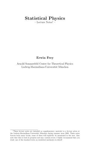 فیزیک آماری: یادداشت سخنرانی