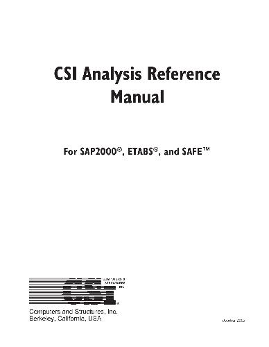 ﻿راهنمای مرجع CSI Anal y sis