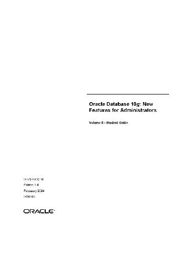 ﻿پایگاه داده Oracle 10g. ویژگی های جدید برای مدیران راهنمای دانش آموز