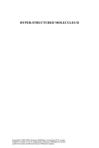 مولکول های فوق ساختار یافته II: شیمی ، فیزیک و برنامه های کاربردی: جلد 2