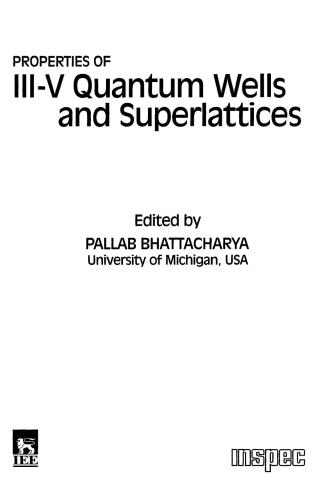 خواص Iii-V Quantum Wells و Superlattices (سری E M I S Datareviews سری)