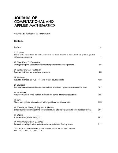 ﻿تحلیل عددی 2000. معادلات دیفرانسیل جزئی