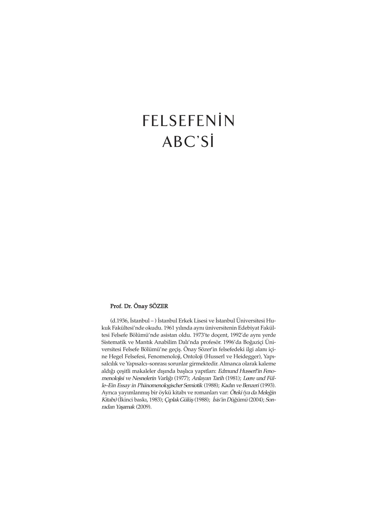 ﻿ABC of Philosophy / Önay Sözer