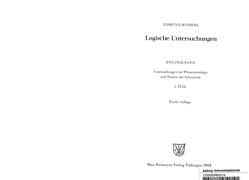 تحقیقات منطقی Bd. 2 I - V [4 Edition]