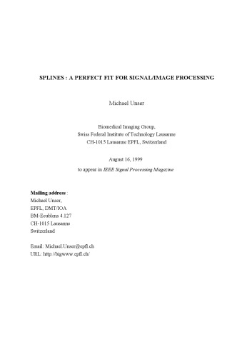 ﻿Splines: مناسب برای پردازش سیگنال و تصویر