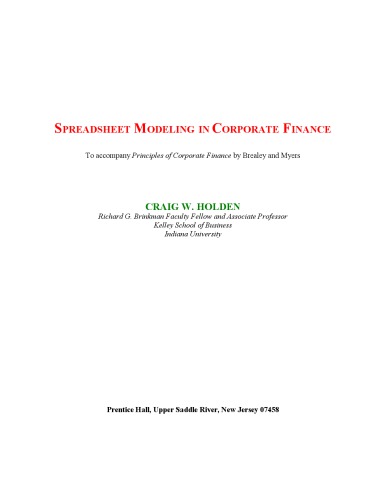 مدل سازی صفحه گسترده در امور مالی شرکت