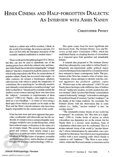سینمای هندی و گویش های نیمه فراموش شده: مصاحبه ای با Ashis Nandy