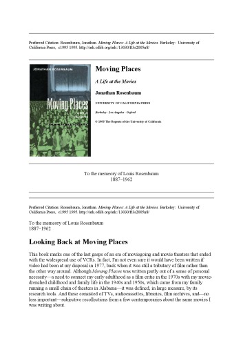 مکانهای متحرک: زندگی در فیلم ها