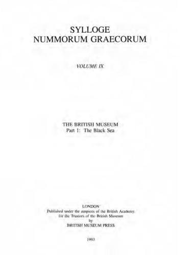 Sylloge Nummorum Graecorum دوره IX قسمت 1. دریای سیاه