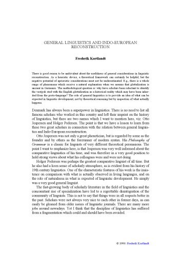 زبانشناسی عمومی و بازسازی هند و اروپایی