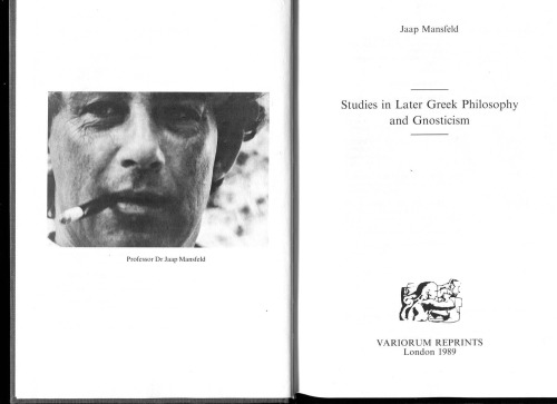 مطالعات در فلسفه یونانی و عرفان بعدی