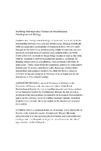 مسیرهای تکاملی موضوعات اصلی در زیست شناسی تکاملی توسعه یافته است