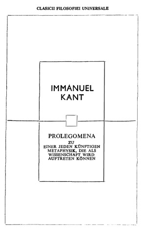 Prolegomene به هرگونه متافیزیک آینده که می تواند به عنوان علم ترسیم شود