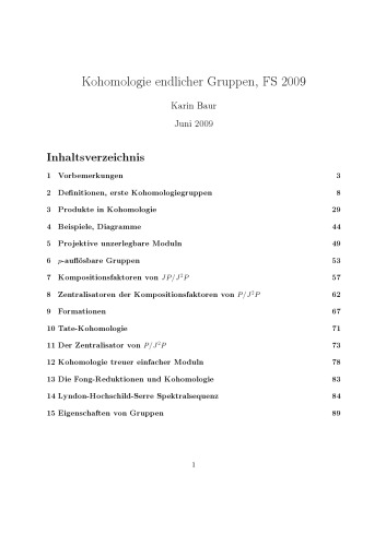 ﻿کوهومولوژی گروههای محدود ، FS 2009