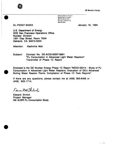 ﻿مصرف پلوتونیم در راکتورهای پیشرفته آب سبک