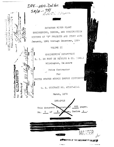 ﻿کارخانه رودخانه ساوانا - پروژه های S (1961-64) جلد دوم