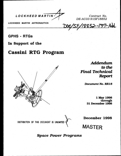 برنامه RTG Cassini [ضمیمه]