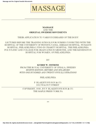 ماساژ و حرکات اصلی ماساژ سوئدی - Kurre Ostrom