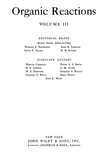 واکنش های ارگانیک [جلد 3]