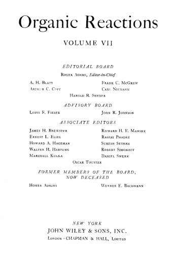 ﻿واکنش های آلی [جلد VII]