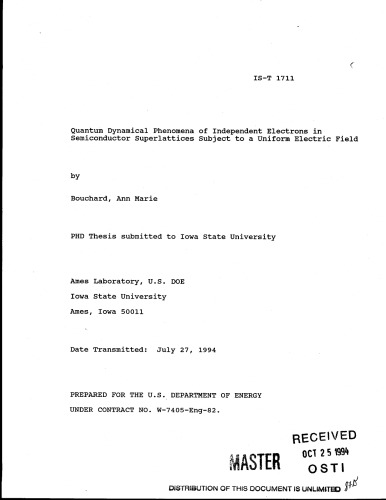 پدیده کوانتومی پدیده الکترون در نیمه دوم. فوق العاده [پایان نامه]