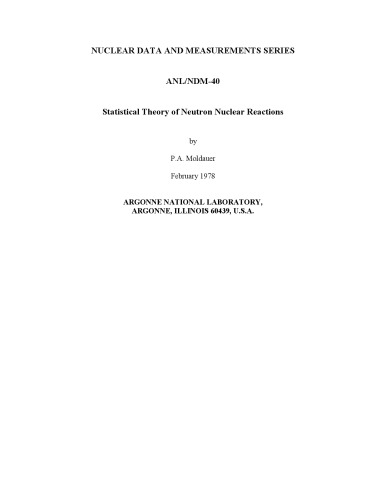 نظریه آماری واکنش های هسته ای نوترون
