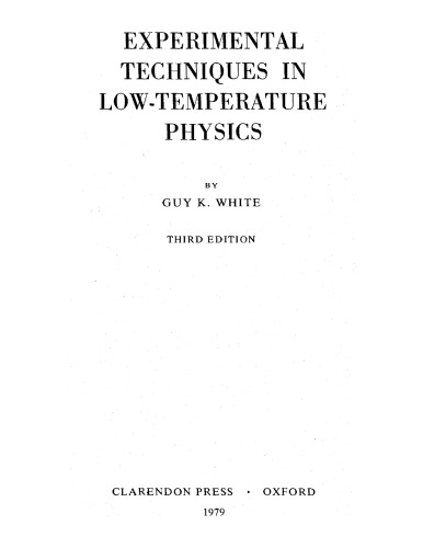 تکنیک های تجربی در فیزیک درجه حرارت پایین