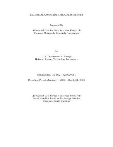 ﻿تحقیقات سیستم های پیشرفته توربین گاز [qtly prog rpt]