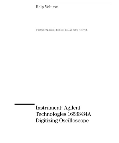 اسیلوسکوپ دیجیتالیزه Agilent 16533A، 16534A (حجم کمک)
