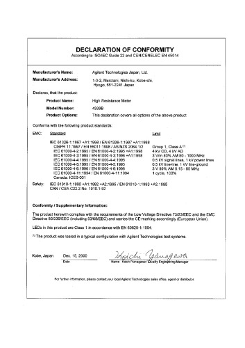 ﻿متر مقاومت بالا Agilent 4339B (اپراتورها)
